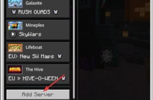 chon featured servers hoac add server trong minecraft pe