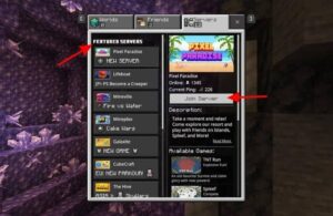 truy cap tab servers trong minecraft pe de ket noi ban be