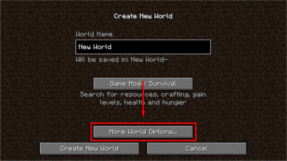 bat allow cheats khi tao world minecraft