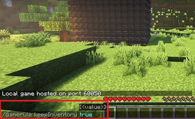 lenh keepinventory giup giu do khi chet trong minecraft