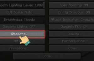 mo muc shader trong minecraft