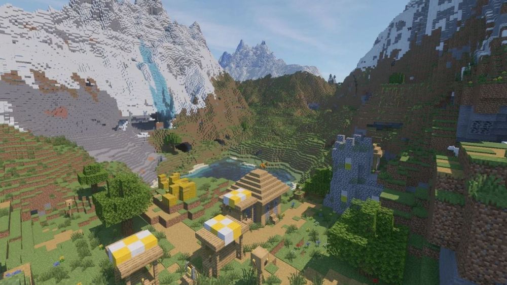 Top 12 seed Minecraft đẹp nhất 2026 không thể bỏ lỡ 11 seed minecraft lang tren nui tuyet