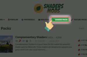 truy cap danh muc shader packs de chon shader minecraft