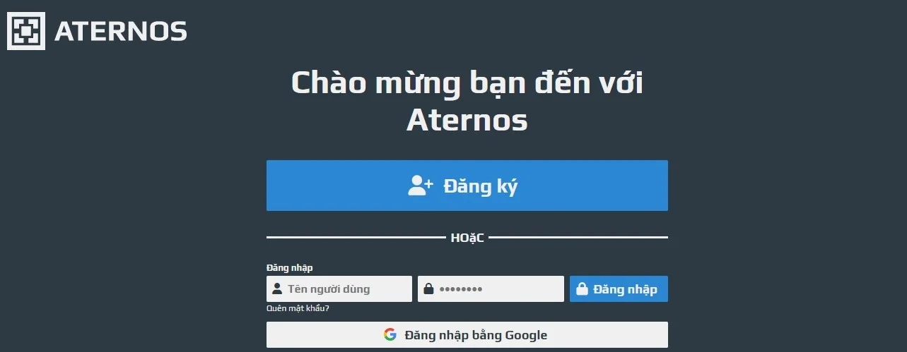 truy cap trang aternos tao server minecraft