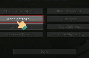 truy cap video settings minecraft