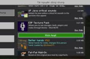 tuy chinh minecraft pe voi mod skin va texture pack doc dao